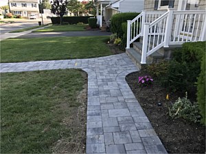 granite city nicolock brick paver walkway pavers bricks l shape random stone ridge pattern
